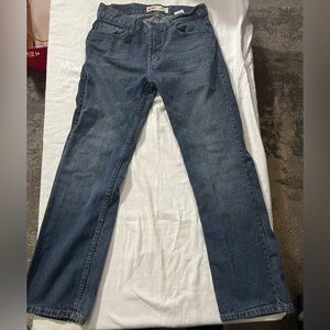 Levis 505 Regular Straight Boys Jeans 18 Reg 29x29 Blue Denim Youth Distressed